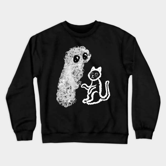 Ghost treats cat Crewneck Sweatshirt by Pragonette